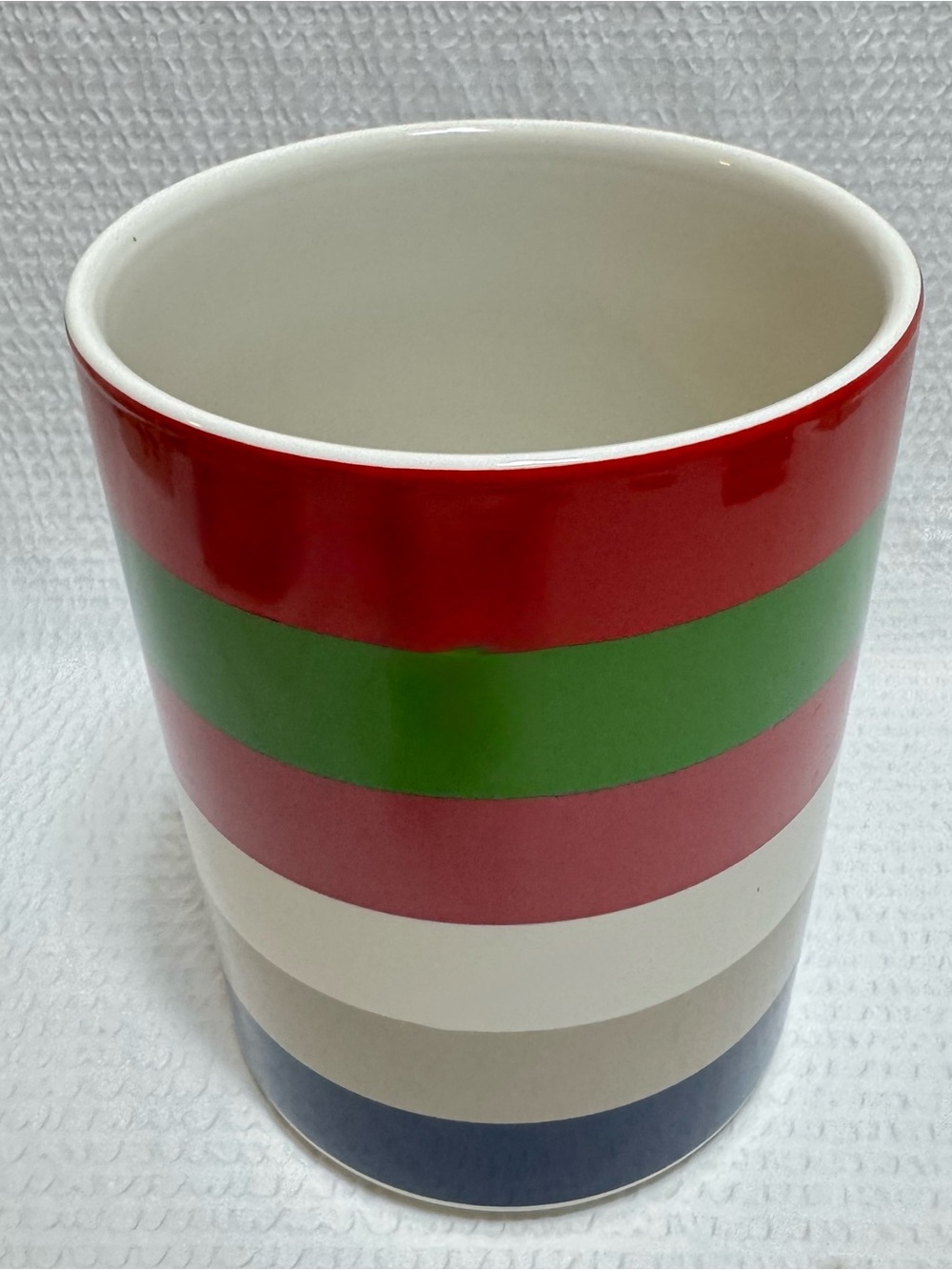 Kate spade NEW YORK LENOXtriped Ceramic Utensil Holder in Red, Green, NaVY green
